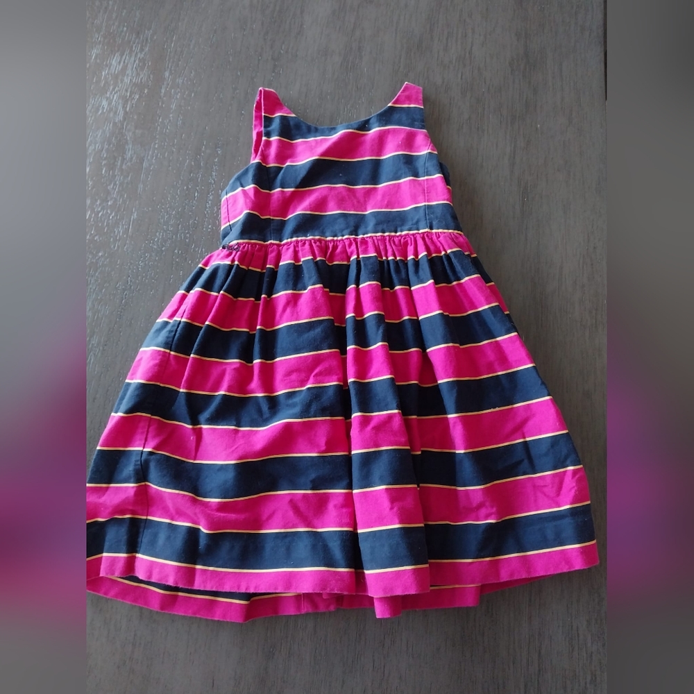 ✨️3 Items For $15✨️ Polo Ralph Lauren Striped Girls Dress Sz 5